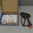 TOOLCY Pro Short Pressure Washer Gun 5000 PSI with 360 Swivel,3/8" Quick Connect Inlet, High Pressure Washer Gun with 1/4" Quick Connect Outlet, Includes 3/8" QC to M22-14mm Adapter & 5 Nozzle Tips