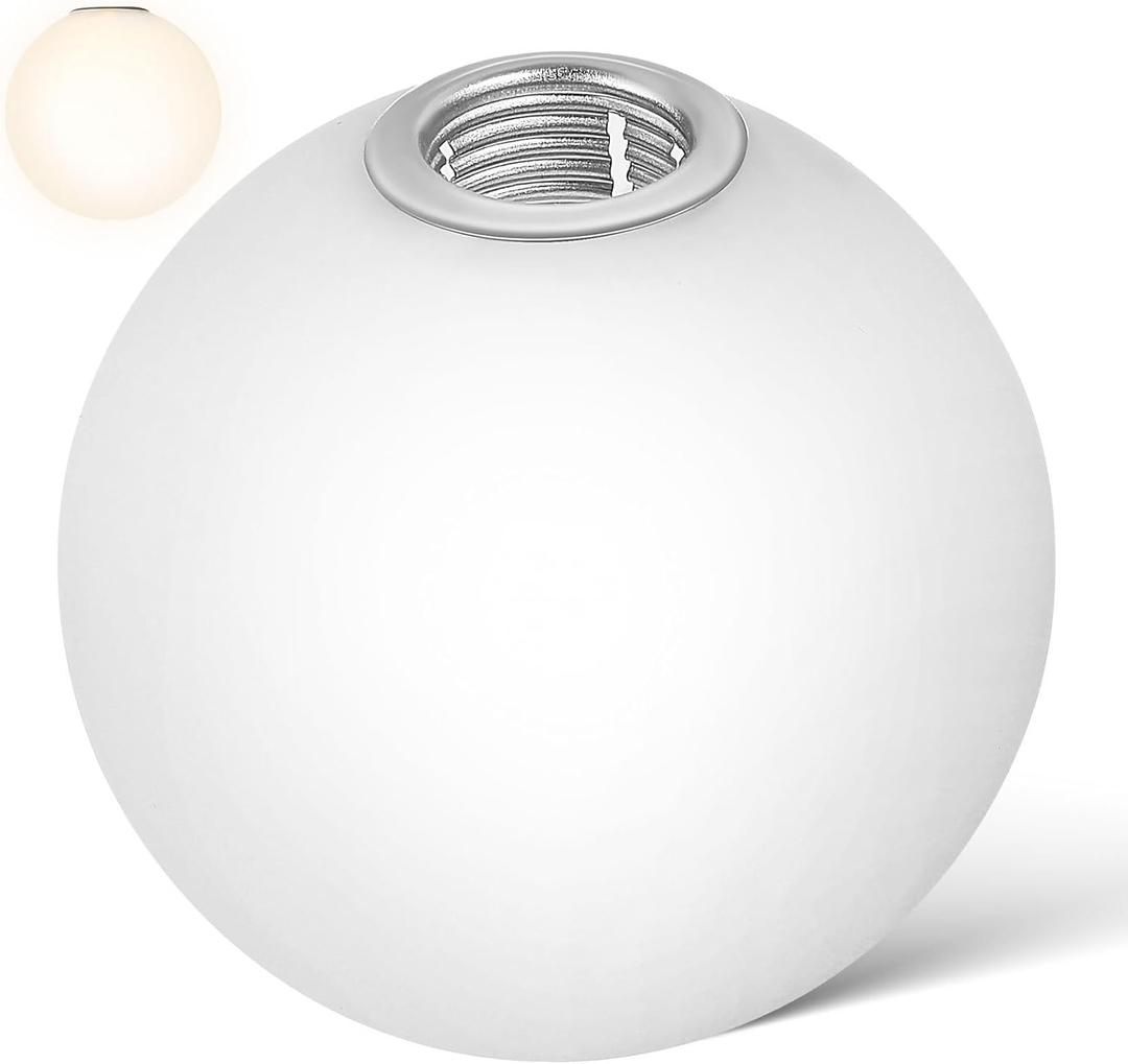 DOITOOL Frosted Glass Globe Lamp Shade for G9 Light Fixtures,Glass Ball Lamp Shades Modern Lamp Shade Replacement for Pendant Light Chandelier
