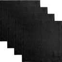 Solino Home Black Placemats Set of 4-100% Pure Linen Placemats 14 x 14 Inch for Fall, Autumn, Halloween, Thanksgiving - Fete, Handcrafted and Machine Washable