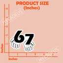2 x (3Pcs) Six Seven 67 Meme Stickers Gen Alpha Slang 6 7 Hands Vinyl Decals Waterproof Sticker for Water Bottle, Laptop, Tumbler, Phone Case, Scrapbooking, 3" x 2.5"