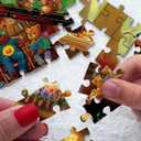 Bear Cabin Puzzles for Adults 1000 Pieces, Colorful Landscape Animal Art Jigsaw Puzzles, Beautiful Bird Flower Butterfly Owl Puzzle