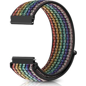 22mm Nylon Quick Release Watch Band Compatible with Samsung Galaxy Watch 3 45mm/Gear S3 Frontier/Garmin Venu 4 45mm/3 45mm/2/Vivoactive 4/Forerunner 570(47mm)/255/265/Amazfit Helio/Bip 6/5/Balance 2
