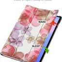 2 x Lightweight Trifold Smart Case for Samsung Galaxy Tab S10 FE+/ S10 FE Plus 2025 13.1 Inch, Auto Wake/Sleep Cover with Stand Flower