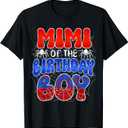 Mimi of The Birthday Boy Costume Spider Web Birthday Party T-Shirt, Black