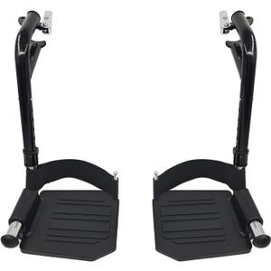 (1Pair) Wheelchair Replacement Footrests, Wheelchair Replacement Parts, Wheelchair Swivel Footrests for Standard Wheelchairs, Black