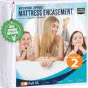 Utopia Bedding Waterproof Mattress Protector Full XL Size (Pack of 2), Zippered Mattress Encasement Bed Bug and Dust Mite Proof, Absorbent Six-Sided Mattress Cover