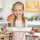 2 x Desk Name Tags for Classroom -25 Student Name Plates for Classroom Kindergarten, Preschool, 1st, 2nd & 3rd Grade, 13x3 Teacher Nameplates for Student Desks, Boho Nametags