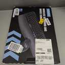 Wireless Keyboard and Mouse Combo, Wave Keys Full-Sized Ergonomic Keyboard with Cushioned Plam Rest, Phone Holder, Comfortable Natural Typing, 2.4G Cordless Set for Computer, Laptop, PC, Mac, Windows