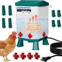 Nexum Heated Chicken Waterer - 2 Gallon Winter-Proof Poultry Drinker with Nipples and Stand, Auto Thermostat for Chickens, Ducks & Quail - Freeze-Resistant, Easy Fill (Blue, 3 Gallon)