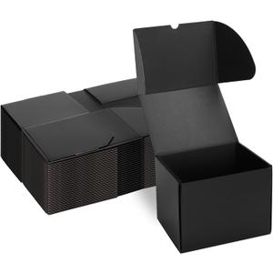 Rempry 8x6x6 Inches Black Small Shipping Boxes Pack of 25, Cardboard Corrugated Mailer Boxes for Packaging Small Business, Black Gift Boxes for Mailing Present