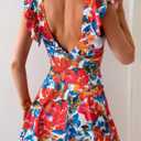 Aidonger One Piece Swimdress Swimsuit for Women Tummy Control Ruffle Swim Dress Skirt V Neck Cutout Wrap Bathing Suit (L)