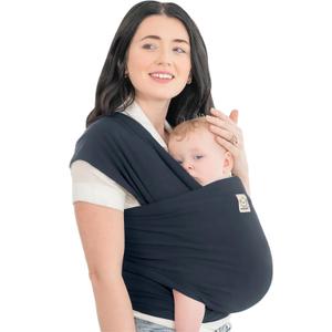 KeaBabies Baby Wrap Carrier - All in 1 Original Baby Carrier Newborn to Toddler Sling, Easy to Wear, Hands Free Bonding, Lightweight, Breathable Infant Wraps (Midnight, 7-35lbs)