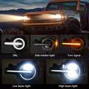 Left Full LED Headlight for Ford Bronco 2021 2022 2023 2024 2025, LH Headlamp Assembly Projector OE Factory Style Replacement for M2DZ13008F Driver Side