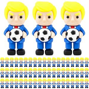60 Pcs Mini Figures Holding Soccer Ball | 1.37 Inch Fun Cartoon Collectible Little People Figures,Novelty Gifts for Kids,Soccer Lovers,Party Decor