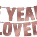 2 x Pre-Strung 85th Birthday Banner - Rose Gold Glitter, Happy 85th Birthday Party Decorations for Women, Funny 85 year old Anniversary Decor Bday Sign Gifts