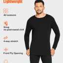 100% Merino Wool Base Layer Mens, Soft Thermals Underwear, Top and Bottom SetWarm Long Johns Sets for Winter (S-2XL) (Black, M)