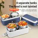 Electric Heated Lunch Box for Adults, 2.4L Portable Fast Heating Lunch box with 4 pcs-Food Container,110v Double Steam Electric Food Warmer for Work, Travel, Vegetarians