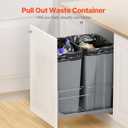 VEVOR Pull-Out Trash Can, 50 QT x2 Double Under Mount Kitchen Waste Container, Heavy Duty Garbage Recycling Bin with Door Kit and Soft Close Slide, for Kitchen Cabinet, Sink, Under Counter (Grey)