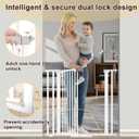 30"-62.5" Extra Wide Baby Gate for Doorways/Hallways,Pressure-Mounted Dog Gate Indoor for Stairs, Auto Close Pet Door for Child/pet Proof Safety, No Need Drilling, White