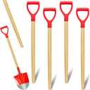 4 Pcs Wooden Shovel Handle Replacement Long D Shaped, 28.7 Inch