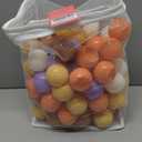 GOGOSO Cream Ball Pit Balls 100 Balls, 2.2 Inch Ball Pool Balls for Baby Fun Toys, Different Shaped for Toddler Ball Pit, Boys Girl Kids Birthday, Tent,Slides (Orange-Purple Blend)