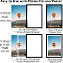 JCJMY 12x18 Picture Frame Set of 2 with 11x17 Mat, Display Photo 11x17 with Mat or 12 x 18 Without Mat, Wall Hanging Large 12 by 18 Poster Frame with Plexiglass, 2 Pack, Black