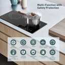 Induction Cooktop with 2 Burners, Horizontal Electric Stove, Built-In Induction Cooker, 1800W Sensor Touch Electric Cooktop, 9 Power Levels, Timer, Safety Lock, 120V, 20 Inch