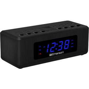 Emerson CK2023AM/FM Dual Alarm Clock Radio with 0.6" Blue LED Display, 4-Level dimmer, and Wake to Radio/Buzzer Alarm, Black
