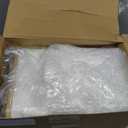 Qinyoung 2 Pcs Large Bread Box Set for Kitchen Countertop with Ceramic Butter Dish Holder Bamboo Lid Knife Metal Bread Holder Farmhouse Kitchen Storage Container for Home Housewarming Gift(White)