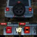 FIERYRED Smoked LED Tail Lights Compatible with 2018-2025 Jeep Wrangler JL Reverse Light Turn Signal Lamp Running Lights
