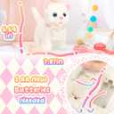 Tagitary Plush Toys Electronic Toy Cat That Walking and Meowing,Tail Wagging Interactive Toy Cat for Kids with Leash,Easter Christmas Birthday Gift for Toddlers Kids