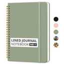 Taja Lined Spiral Journal Notebook for Women & Men, 140 Pages, College Ruled Hardcover Notebook for Work & Note Taking, Journals for Writing, A5(5.7" x 7.9") - Green