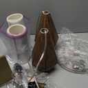 PoKat 20.25" Retro Farmhouse Table Lamp Set of 2 - Living Room & Bedroom Rustic Linen Bedside Nightstand Lamps for Kids, Study, Office - Resin, Suitable for Small Places (Dark Wood Resin)