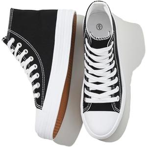 Witwatia Women's High Top Sneakers Canvas Shoes for Women Fashion Sneakers Comfortable Lace Up Casual Shoes size 5,5