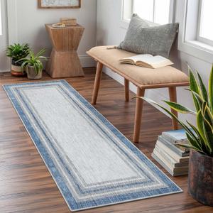 Beeiva Blue Kitchen Runner Rug, 2x5, Non Slip, Machine Washable, Non Shedding, Ideal for High-Traffic Areas