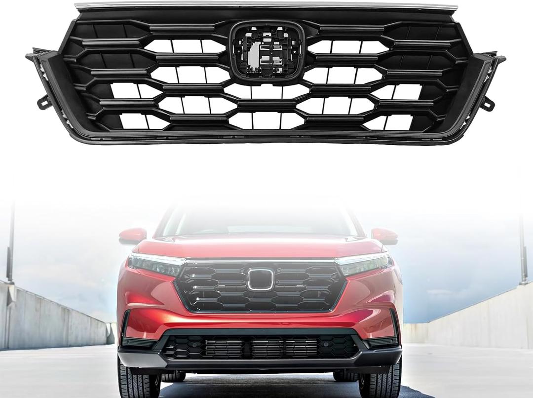 New Front Bumper Upper Grille Matte Black Compatible with Honda 2023-2026 CRV CR-V EX, EX-L 1.5L Repalce for 71200-3A0-A31