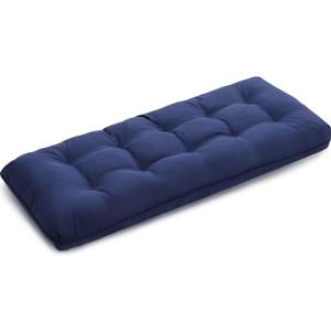 4" Thick Outdoor Bench Cushion 44x19x4 Inch, Waterproof Patio Furniture Cushions, Bench Seat Cushion for Porch Swing, Window, Indoor (Blue)