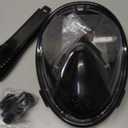 Kids Snorkel Mask Full Face, Snorkeling Gear for Kids 2-14 with Camera Mount, 180 Degree Panoramic View Snorkeling Set Anti-Fog Anti-Leak (Black)