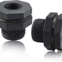 2 Pack 3/4 PVC Bulkhead Fitting for Rain Barrels, Aquariums - Dark Grey