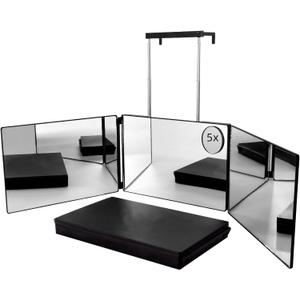 SELF FIND 3 Way Mirror for Hair Cutting, 360 Mirror for Haircuts for Men, Barber with Height Adjustable Telescoping Hooks for Makeup and Hair Styling