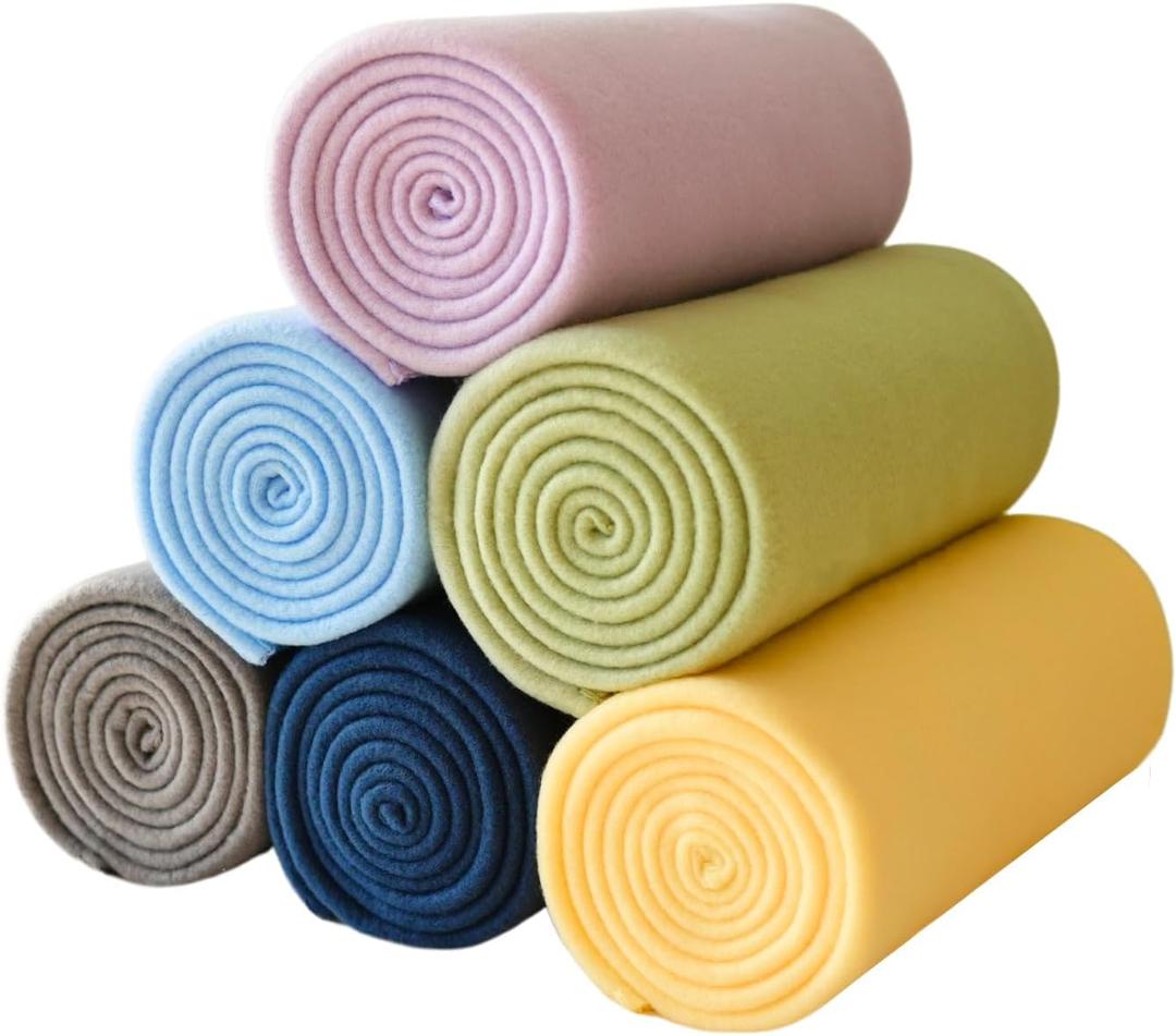 Fleece Throw Blankets Lightweight Warm Soft Cozy Pet-Friendly Bulk Fleece Throw Blanket Solid for Home Bed, Sofa, Office, Gifts, Outdoor (Assorted 1, Pack of 6-50 x 60 inch)