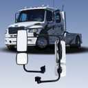 Left Chrome Door Mirror Assembly for Freightliner M2, Door Mirror with Arm Fit for Freightliner M2 2004-2016 Truck