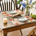 Artoid Mode Flowers Leaves Happy Mother's Day Placemats Set of 4, 12x18 Inch Seasonal Spring Table Mats for Party Kitchen Dining Decoration