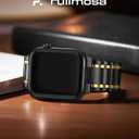 Fullmosa Bands Compatible with Apple Watch Band 41mm 40mm 38mm, Stainless Steel iWatch Band with Case for Apple Watch Series 9 8 7 6 5 4 3 2 1 SE3/2/1, Black and Gold