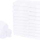 Sunny zzzZZ 24 Pack Kitchen Dishcloths - Does Not Shed Fluff - Reusable Dish Towels, Dish Cloths, Super Absorbent Coral Fleece Cleaning Cloths, Nonstick Oil Washable Fast Drying, 10 x 20 Inch (White)