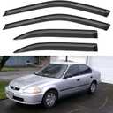 Window Visors Rain Guards Shield for 1996-2000 Honda Civic Sedan, Out-Channel Window Vent Wind Deflectors Visors Shades for 96-00 Civic