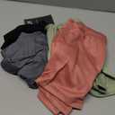 Real Essentials 4 Pack: Girl's Mesh Athletic Running Shorts with Pockets Teens Kids Youth Performance Gym Basketball - Set 7, XS (4-5)