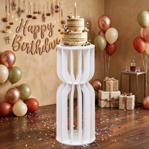 1 Pc Cylinder Stands for Party,White Cake Pedestal,Large Cake Stands, Cake Pedestal Stand,Cylinder Cakes Stand Display Stands for Birthday and Wedding Party Decorations