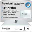 Freedom CPAP Battery Backup Power Supply, 160 Watt Hour, for Camping, Airline Travel & Power Outages (White)