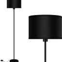 AUQUEE Floor Lamps for Living Room, Modern Standing Lamp, Black Lamp Shades, Foot Switch, Simple Pole Lamps Corner Lamp for Bedroom, Office, Living Room, Den, Bright Reading Floor Lamp (Without Bulb)